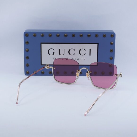 Gucci GG1279S 003 Square Sunglasses - Gold\Cyclamen - Picture 5 of 13